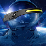 COB LED USB Rechargeable Induction Riding Headlamp