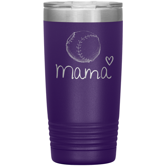 Baseball Mama Insulated Tumbler - Purple