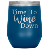 Wine Down Wine Tumbler Blue