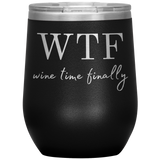 Wine Time Finally Wine Tumbler Black