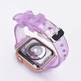 Glitter Silicone Watchband for Apple Watch Series 1-6 Purple