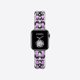 Luxurious Stainless Steel Strap For Apple Watch 1-6 Silver Purple