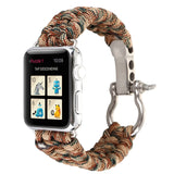Paracord Survival Strap For Apple Watch Band 1-6 Browns