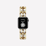 Luxurious Stainless Steel Strap For Apple Watch 1-6 Gold White