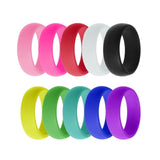 10pc/set Silicone Women's Ring With Rhinestone