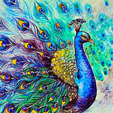 DIY 5D Diamond Painting Peacock Scenery
