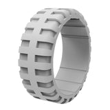 Hypoallergenic 9mm Tire Pattern Silicone Rings For Men
