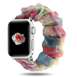 Scrunchie Elastic Watch Straps for Apple Watch Band 1-6 Plaid