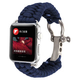 Paracord Survival Strap For Apple Watch Band 1-6 Blue
