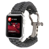 Paracord Survival Strap For Apple Watch Band 1-6 Gray