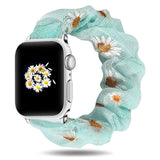 Scrunchie Elastic Watch Straps for Apple Watch Band 1-6 Blue Daisy's