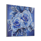 Specialty Shaped Colorful Flower Diamond Painting  Blue Flowers