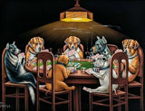 Dogs Playing Cards Poker Canvas Art Print
