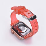 Glitter Silicone Watchband for Apple Watch Series 1-6 Red
