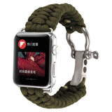 Paracord Survival Strap For Apple Watch Band 1-6  Green